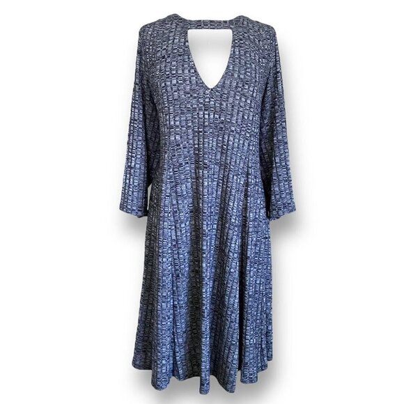 Torrid Womens Blue Mini Rib Knit Mock Neck Dress Plus Sz 3X Cut Out Swing Tunic - Picture 2 of 9